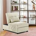 Latitude Run® Folding 4 In 1 Function Ottoman Sleeper Sofa Bed Wood in Brown | 16.25 H x 71.75 W x 26 D in | Wayfair