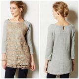 Anthropologie Tops | Anthro Dolan Le Pompe Lace Overlay Sweatshirt Xs | Color: Cream/Gray | Size: Xs