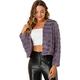 Allegra K Women's Winter Warm Cropped Jacket Collarless Faux Fur Fluffy Coat Light Purple 8