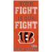 Cincinnati Bengals 2021 NFL Crucial Catch 6'' x 12'' Your Fight Is Our Beat Cancer Sign