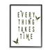 Stupell Industries Everything Takes Times Phrase Butterflies Grass Pattern XXL Stretched Canvas Wall Art By Daphne Polselli Canvas in Green | Wayfair