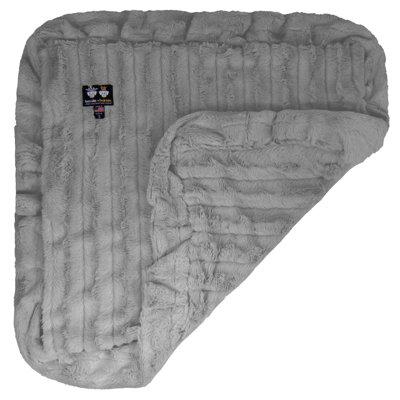 Bessie And Barnie Natural Grey Luxury Ultra Plush Faux Fur Pet, Dog, Cat, Puppy Super Soft Reversible Blanket Polyester in White/Black | Wayfair