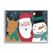 Stupell Industries Happy Christmas Trio Santa Reindeer Snowman Winter Gray Farmhouse Rustic Framed Giclee Texturized Art By Caroline Alfreds | Wayfair