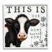 Stupell Industries Our Home Sweet Home Phrase Dairy Farm Cow Gray Farmhouse Rustic Framed Giclee Texturized Art By Elizabeth Tyndall | Wayfair