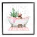 Stupell Industries Adorable French Bulldog In Pink Bubble Bath Black Framed Giclee Texturized Art By Ziwei Li in Brown | Wayfair af-802_fr_12x12