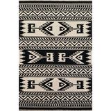 White 24 x 0.2 in Area Rug - Union Rustic Alejah Southwestern Handmade Flatweave Wool Black/Area Rug Wool | 24 W x 0.2 D in | Wayfair