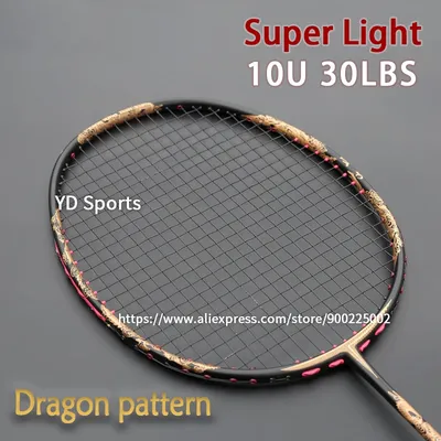 Raquettes de badminton professionnelles ultralégères en fibre de carbone pour adultes raquette