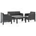 vidaXL 4 Piece Patio Lounge Set with Cushions PP Rattan Anthracite