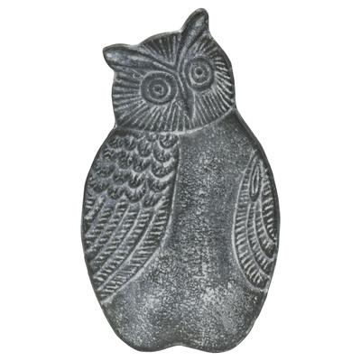 Foreside Home & Garden Gray Metal Owl Decorative Storage Jewelry Trinket Dish - 4.25 x 7.75 x 0.75