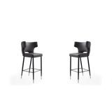 Manhattan Comfort Holguin 41.34 in. Gold Wooden Barstool (Set of 2)