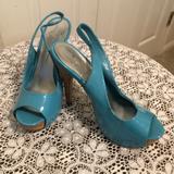 Jessica Simpson Shoes | Jessica Simpson Platform Patent Heels | Color: Blue | Size: 6.5