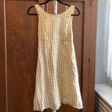 J. Crew Dresses | J Crew Sleeveless Cotton Yellow Polka Dot Fit And Flare Dress Size 0 | Color: Brown/Yellow | Size: 0