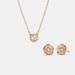 Coach Jewelry | Coach Open Circle Necklace & Rose Stud Earrings | Color: Silver | Size: Os