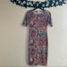 Lularoe Dresses | Lularoe Floral Casual Midi Dress Xxs | Color: Black | Size: Xxs