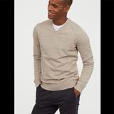 J. Crew Sweaters | J Crew Classic V Neck Marled Cotton Cashmere Blend Sweater Tan & Gray Large | Color: Gray/Tan | Size: L