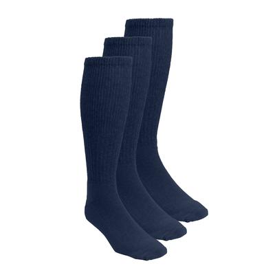 Men’s Big & Tall Diabetic Over-the-Calf Extra Wide Socks 3-Pack by KingSize in Navy (Size XL)