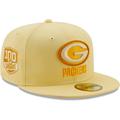 Men's New Era Yellow Green Bay Packers 100 Seasons The Pastels 59FIFTY Fitted Hat