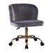 Everly Quinn Swivel Vanity Chair w/ 360 Degree Rotation Modern Makeup Seat w/ Adjustable Height Upholstered in Gray/Brown | 20.9 W x 22 D in | Wayfair