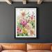 Red Barrel Studio® Jardin De Fleurs - Picture Frame Painting on Canvas in Black/Blue/Green | 30.5 H x 42.5 W x 1.5 D in | Wayfair