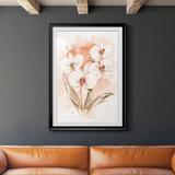 Red Barrel Studio® White & Coral Orchid I - Picture Frame Painting on Canvas in Black/Blue/Green | 26.5 H x 36.5 W x 1.5 D in | Wayfair