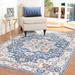 Blue/White 72 x 72 x 0.24 in Indoor Area Rug - Charlton Home® Garibaldi Oriental Blue/Ivory Indoor/Outdoor Area Rug | Wayfair