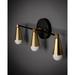 Everly Quinn Claraliz Wall Sconce 3 Cone Bulb Bathroom Mid Century Modern Fixture Contemporary Vanity Light in Black/Yellow | Wayfair