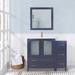 Wade Logan® Arroyos 36" Single Bathroom Vanity Set w/ Mirror Wood/Ceramic in Blue | 36 H x 36 W x 18.1 D in | Wayfair