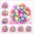 50 pièces/lot de perles acryliques multicolores à grand trou pour enfants perles pour la