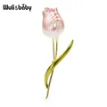 Wuli & baby – broches tulipe en émail pour femmes broches à fleurs classiques mariage bureau