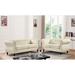 Charlot Velvet Chesterfield Rolled Arm 2-Piece Living Room Set