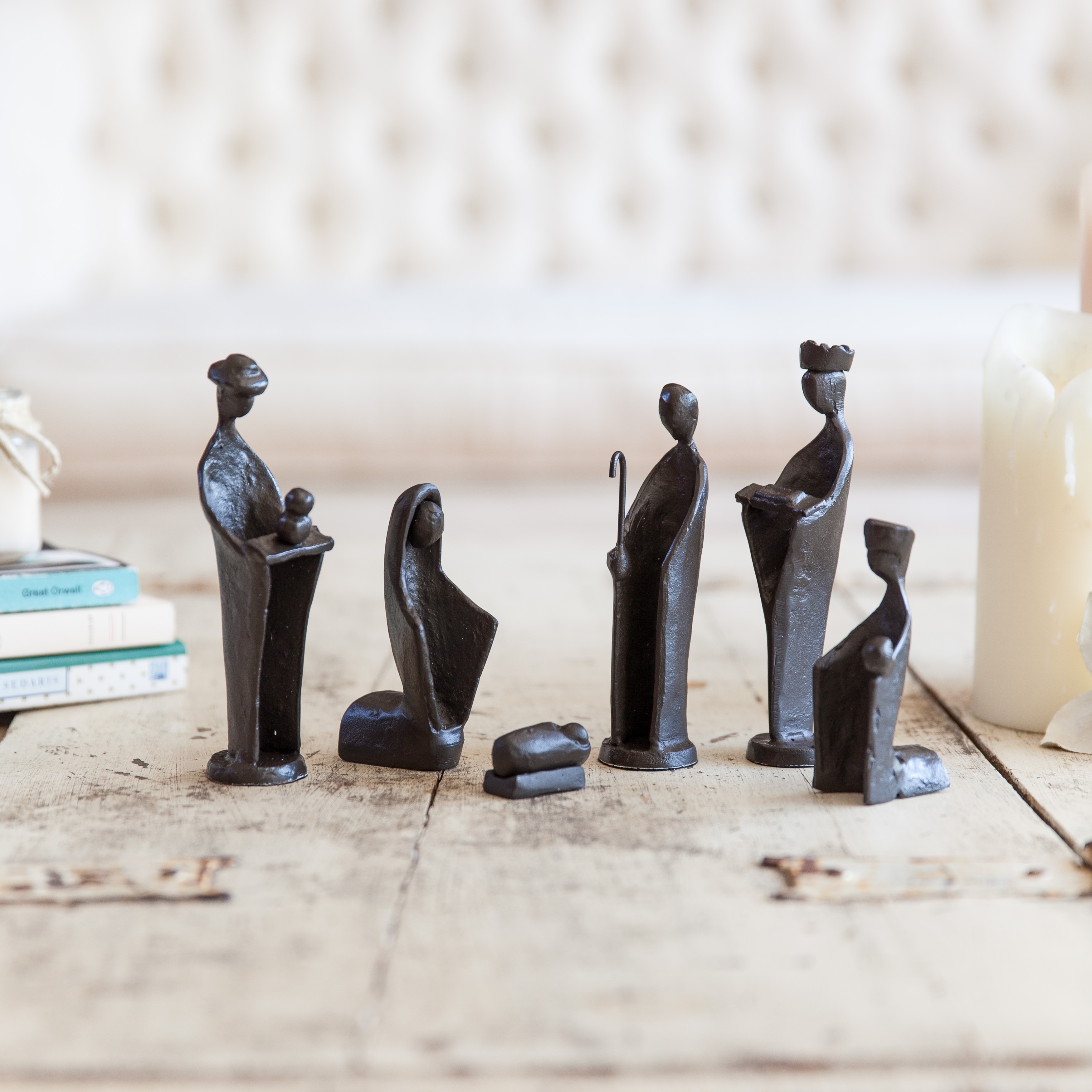 6 pc. Iron Nativity Set, Family & Kings - Easter or Christmas Gift