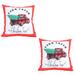 Christmas Truck Square Printed Throw Pillow Covers (Set of 2)