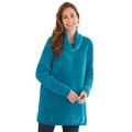 Plus Size Women's Chenille Cowlneck by Woman Within in Deep Teal (Size 4X) Pullover