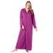 Plus Size Women's Long Hooded Fleece Sweatshirt Robe by Dreams & Co. in Rich Magenta (Size 1X)