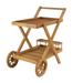 Brown Teak Wood Traditional Rolling Serving Cart by Quinn Living in Brown