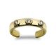 Jewelco London Ladies 9ct Yellow Gold White Round Brilliant Cubic Zirconia Trilogy Band Toe Ring