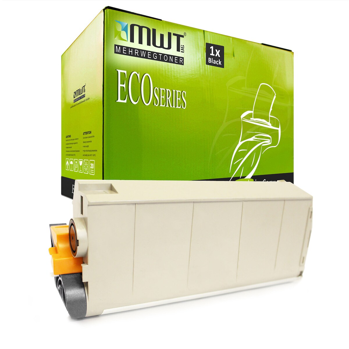 1 Mehrwegtoner kompatible Lasertoner ersetzt OKI 46507616 Schwarz Image