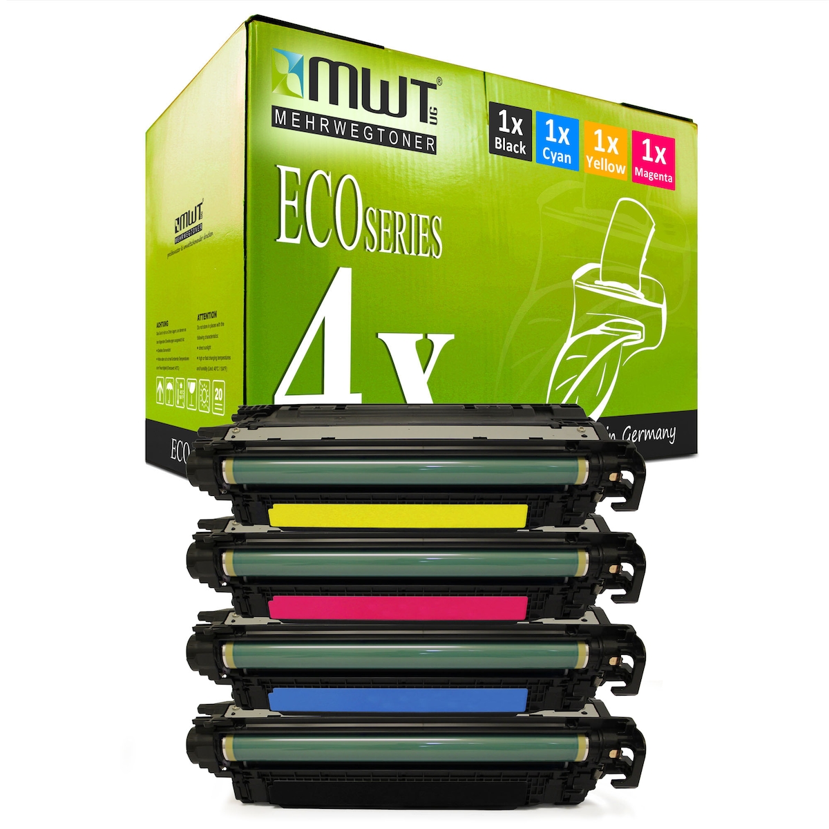 4 Mehrwegtoner kompatible Lasertoner ersetzt HP CF320X-23A 65 CF321A 653A CF323A CF322A Mehrfarbig Image