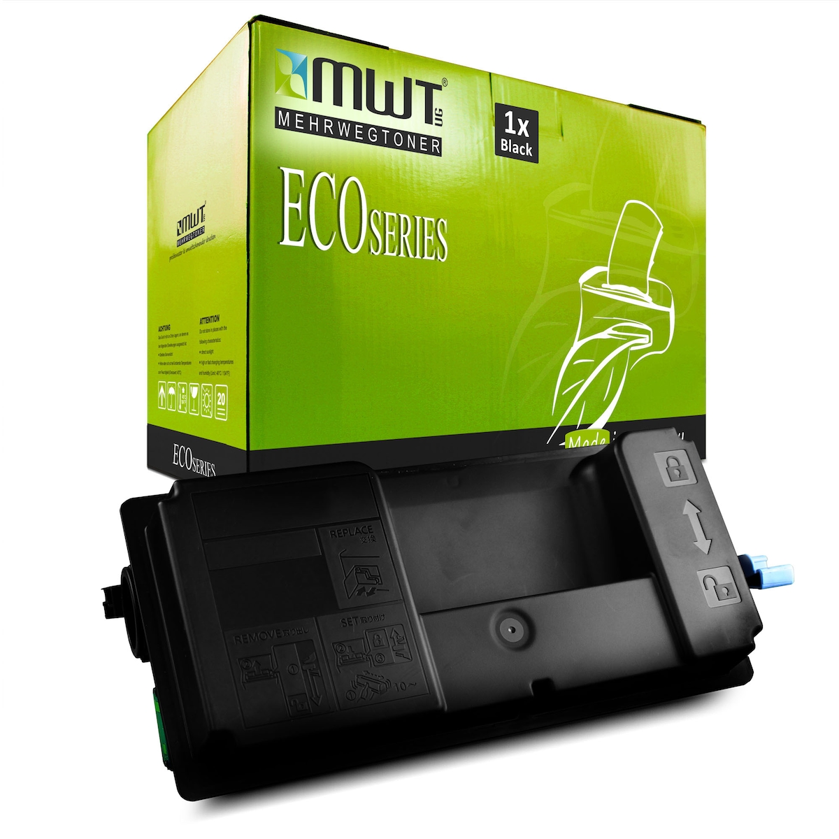 1 Mehrwegtoner kompatible Lasertoner ersetzt Triumph-Adler PK3011 1T02T80UT0 Schwarz Image