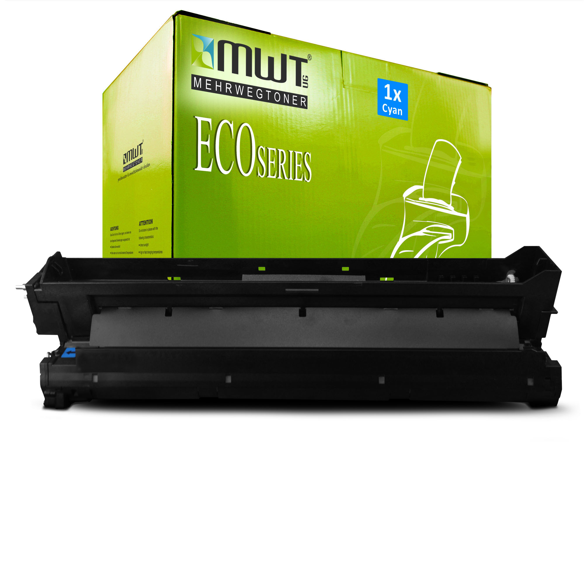 1 Mehrwegtoner kompatible Bildtrommel ersetzt OKI 42918107 Cyan Image