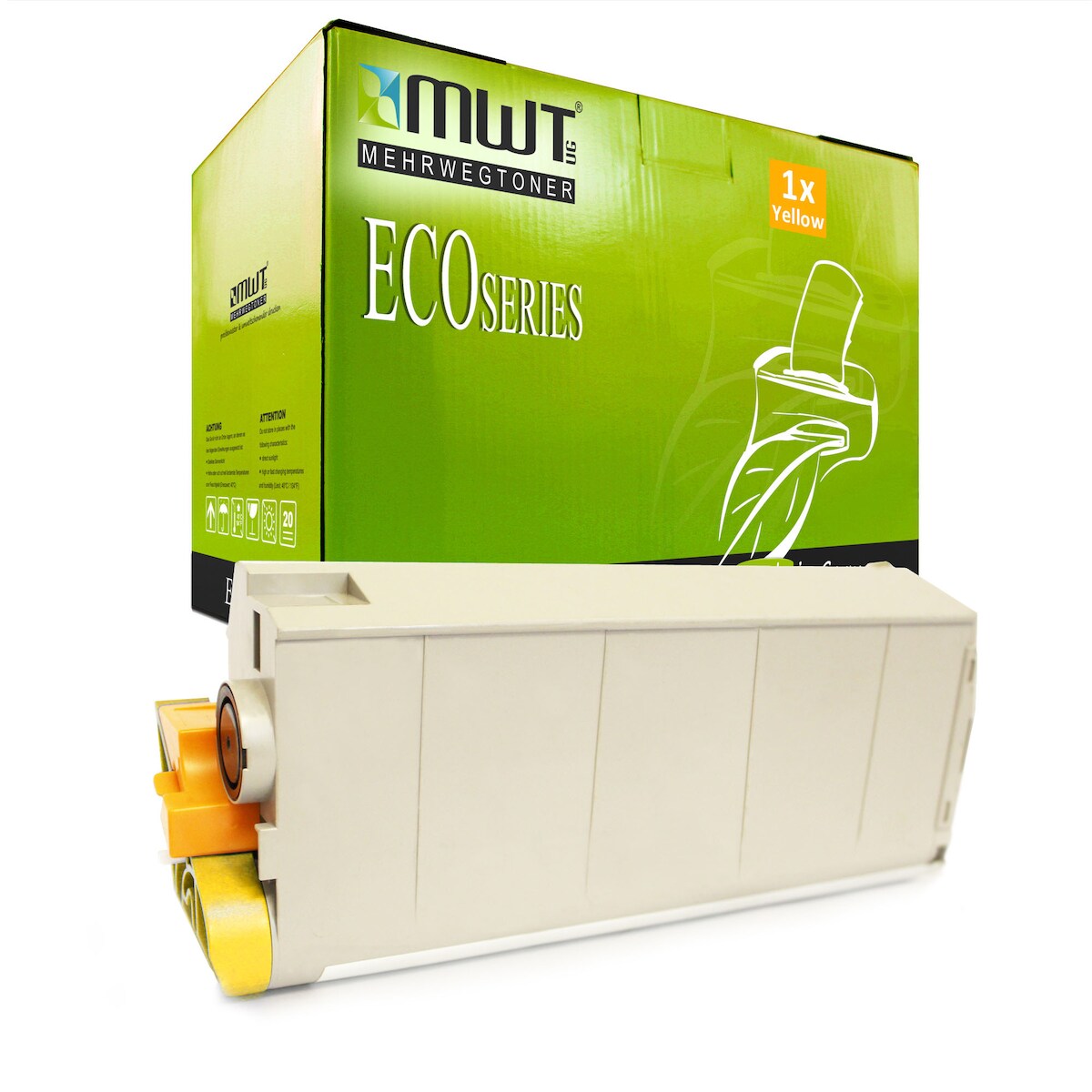 1 Mehrwegtoner kompatible Lasertoner ersetzt OKI 44318617 Yellow Image