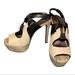 Jessica Simpson Shoes | Jessica Simpson Faux Snakeskin Leather High Heels | Color: Black/Tan | Size: 6.5
