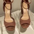 Jessica Simpson Shoes | Jessica Simpson Liona Mauve Faux Suede Laser Cut Block Heel Shoe 8.5 | Color: Red | Size: 8.5