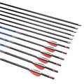 ACCMOS Hunting Arrow Spine 300 350 400 500 600 700 800 900 1000 ID 4.2 mm Pure Carbon Arrow 30/32 inch Archery Practice Arrows, for All Bows 12 pcs (red, Spine 500 29inch)