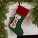 Personalization Mall Dog Bone Personalized Christmas Stocking Polyester in Red | 19.5 H x 7.5 W in | Wayfair 27876-B