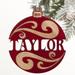 Personalization Mall You Name Wood Holiday Shaped Ornament Wood in Red | 3.75 H x 3.75 W x 0.25 D in | Wayfair 11087-R