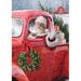 Toland Home Garden Santa's Truck Polyester Garden Flag in Red/Gray | 18 H x 12.5 W in | Wayfair 1112601