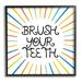 Stupell Industries Kids' Brush Your Teeth Bathroom Rules Rainbow Stripes Gray Farmhouse Oversized Rustic Framed Giclee Texturized Art By Daphne Polselli | Wayfair