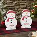 Personalization Mall Family Personalized Wooden Snowman Wood/Metal in Brown/White | 8 H x 6 W x 1 D in | Wayfair 24851-S