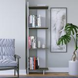 Latitude Run® Rodney Bookcase 63" H x 17.6" W Corner Bookcase Wood in Gray | 63 H x 17.6 W x 7.7 D in | Wayfair 6B37A634ACA74886BAC1552217EC0D57